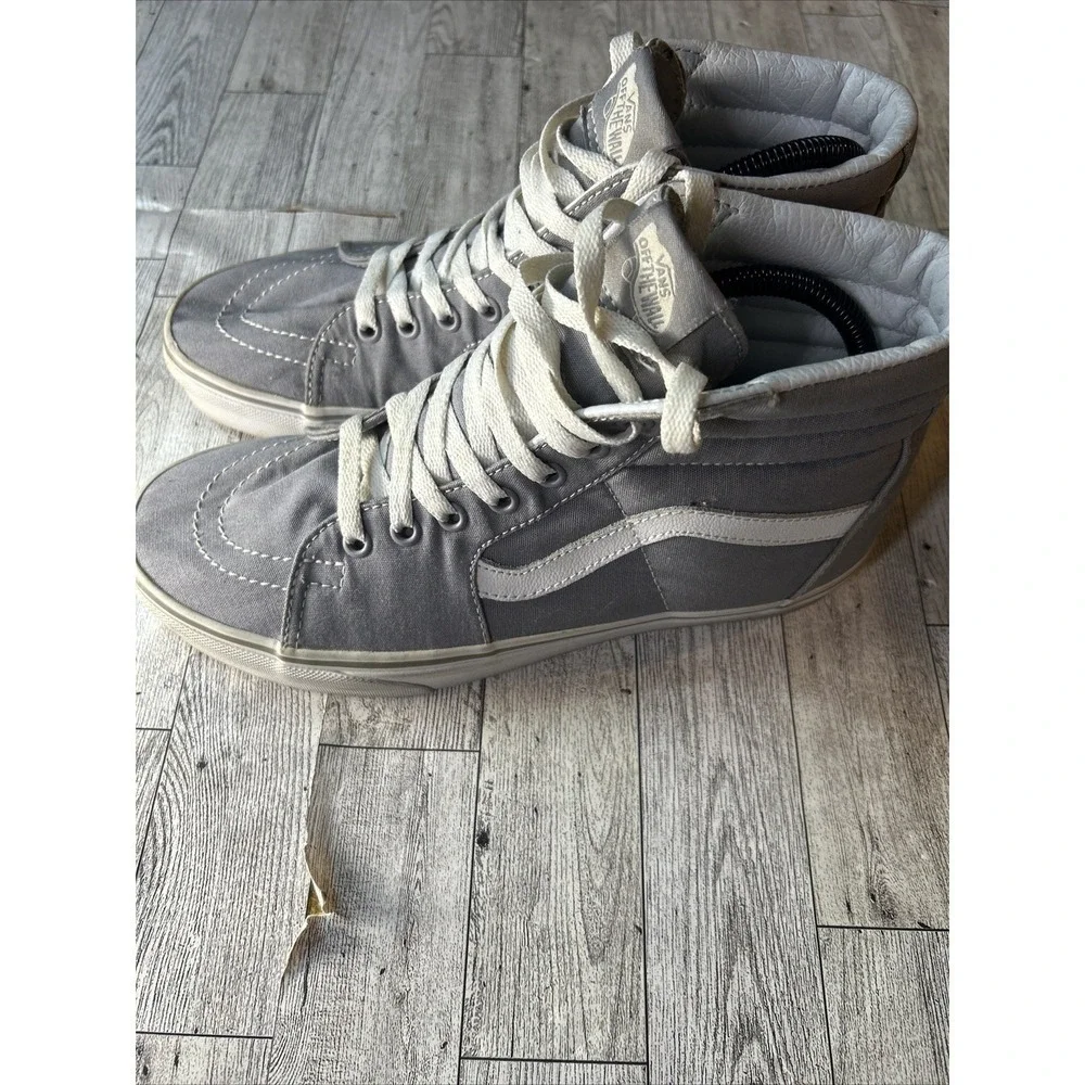 Vans Off The Wall‎ Gray High-Top Sneakers  Skate Shoes  Mens 8.0 Women's 9.5